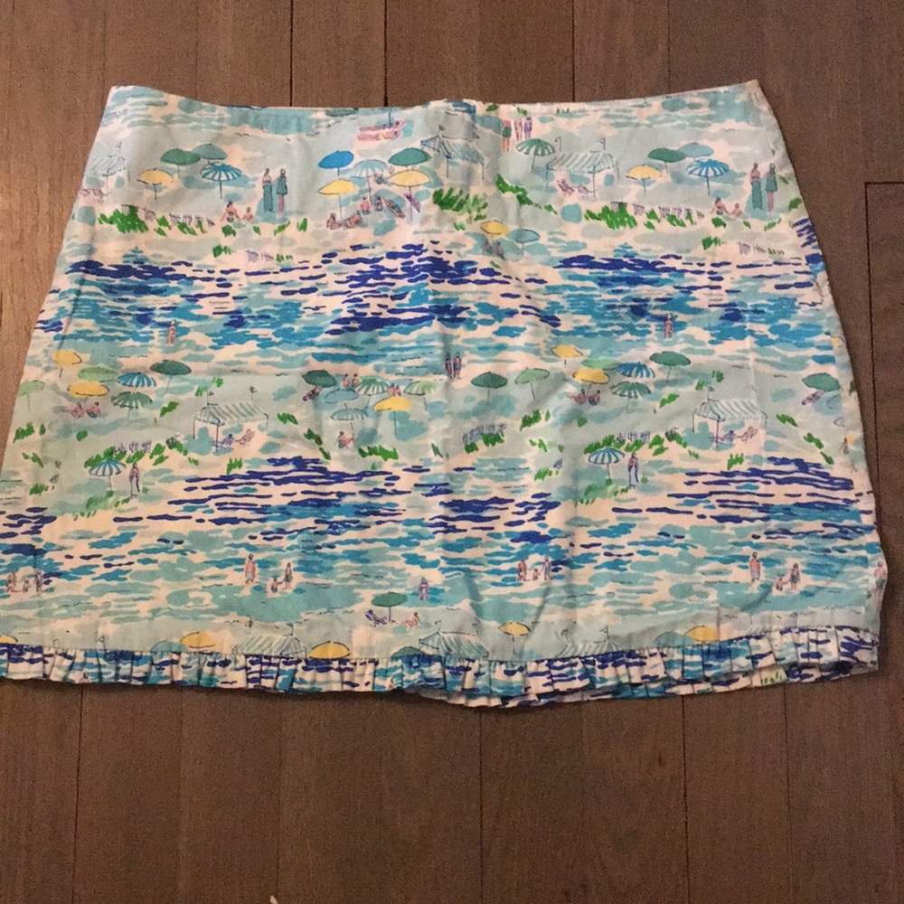 Lilly Pulitzer Mini Skirt Beach Scene Size 6